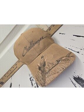 Legend Challenger Pheasant Hunting Embroidered Strapback Hat Tan Cap